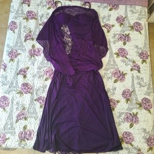 (2 pc) Purple Zip-up dress and shawl size 4